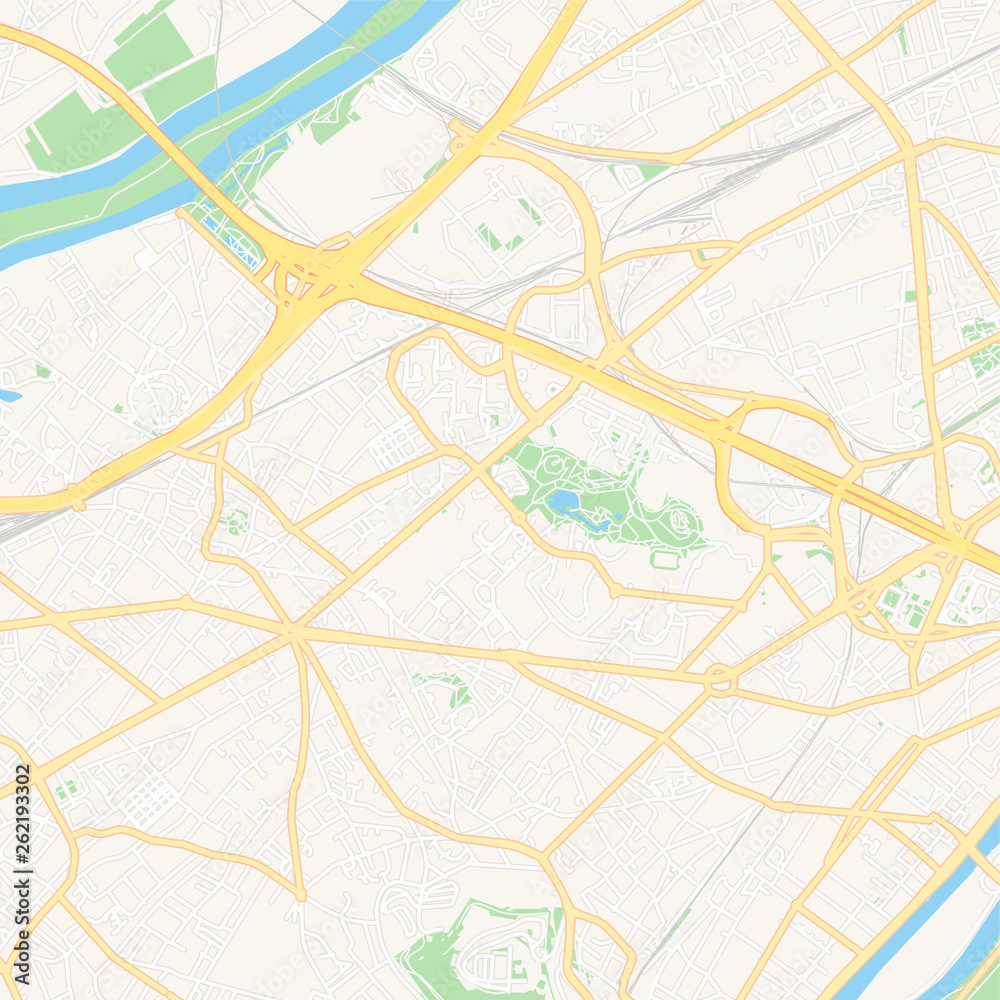 Nanterre, France printable map