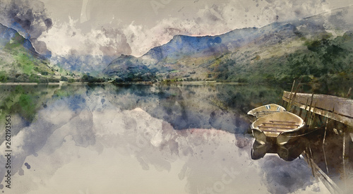 Watercolor painting of Llyn...