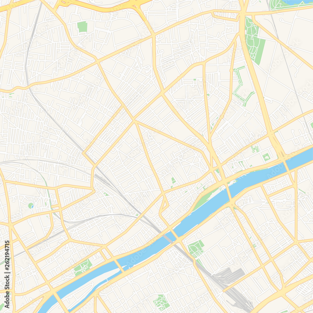 Asnieres-sur-Seine, France printable map