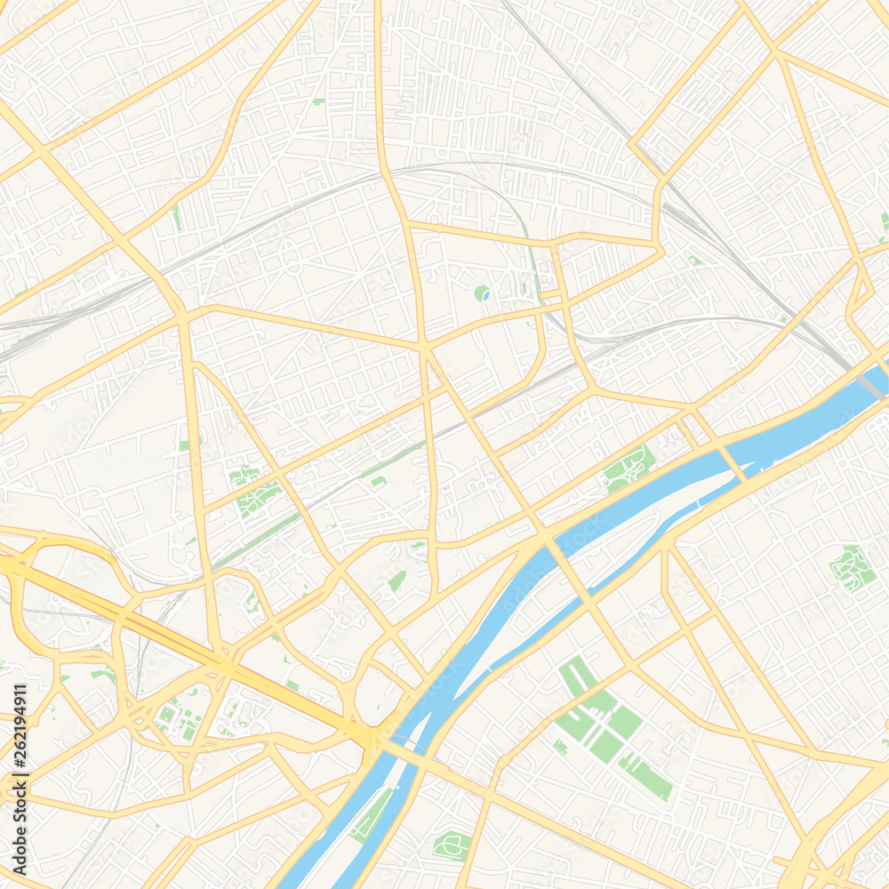 Courbevoie, France printable map