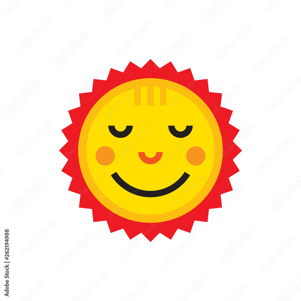 Funny cartoon sun icon vector illustration in flat style design. Summer holiday concept sin. Funny cartoon sun icon vector illustration in flat style design. Summer holiday concept sin.