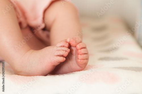 Closeup photo of a tiny baby feet