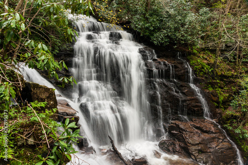 Soco Falls on the Qualla Indian Reservation in North Carolina  United States