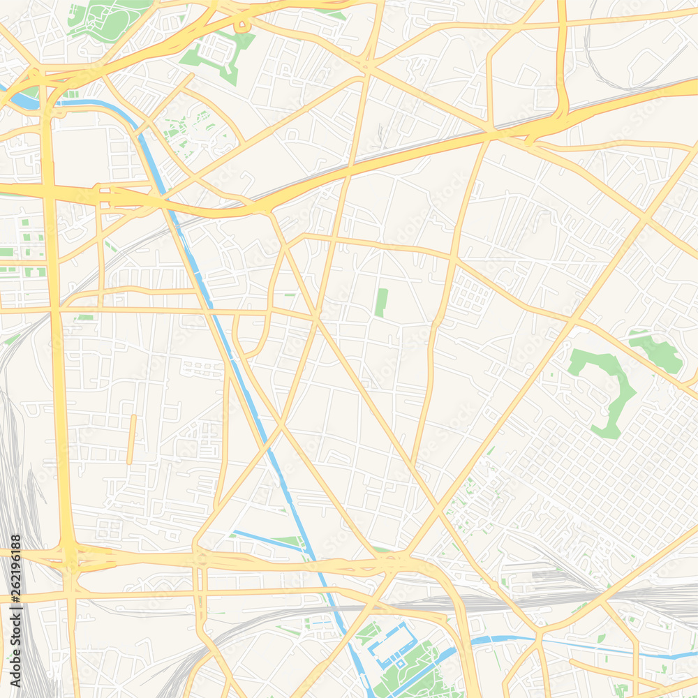 Aubervilliers, France printable map