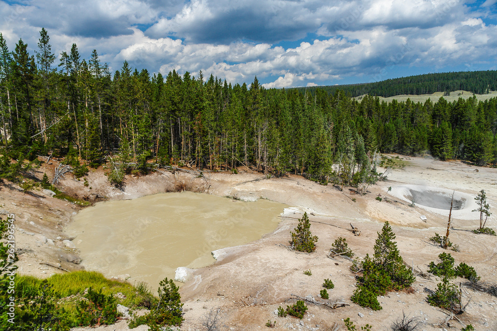 Sulphur Cauldron in Yellowstone National Park in Wyoming, United States Sulphur Cauldron in Yellowstone National Park in Wyoming, United States