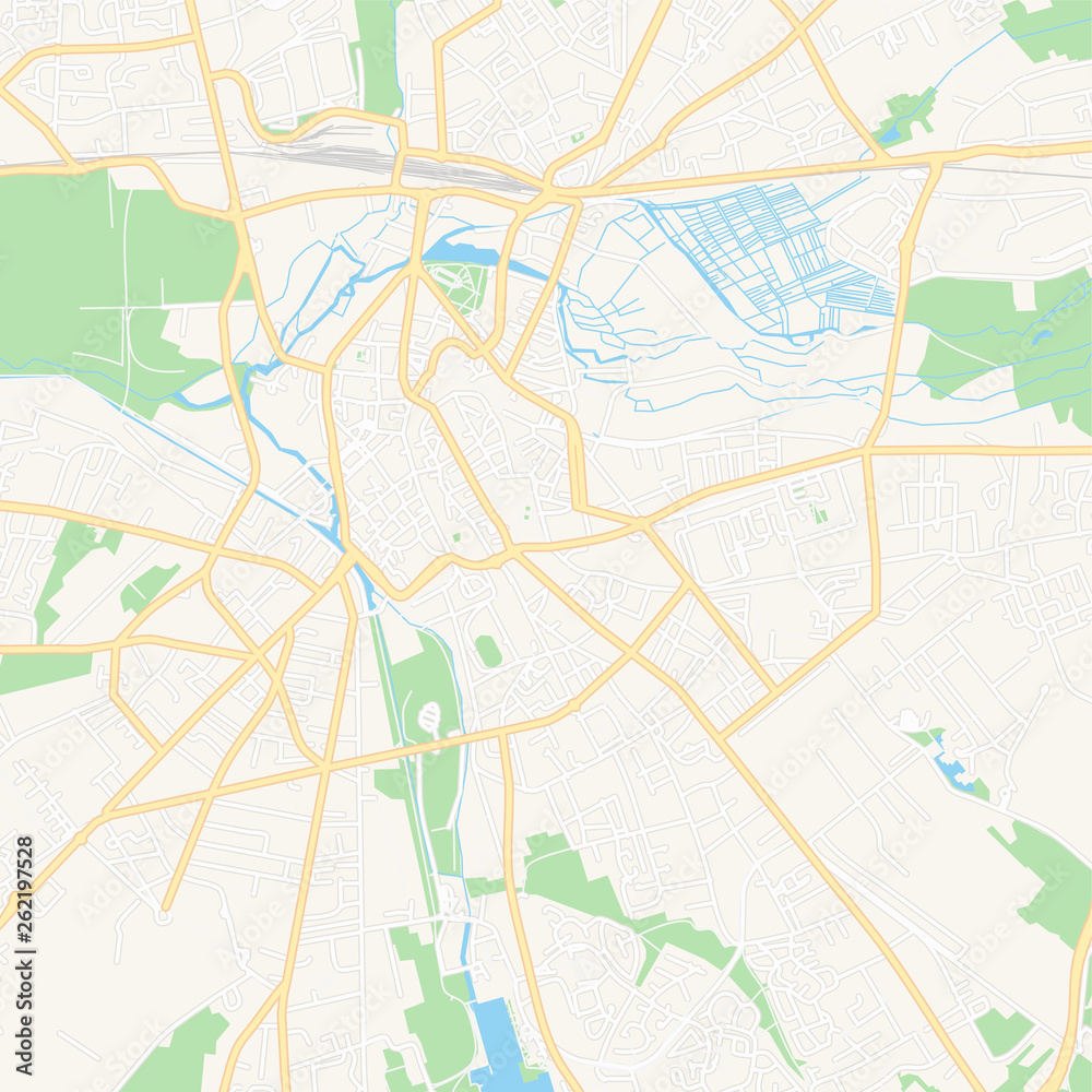 Fototapeta premium Bourges, France printable map