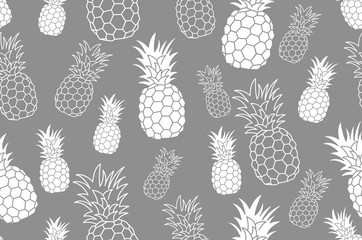 Keuken achterwand Ananas patronen Vintage ananasinkt patroon in grijs  © 7razer