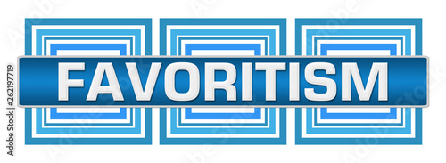 фотографія Favoritism Blue Border Squares Horizontal