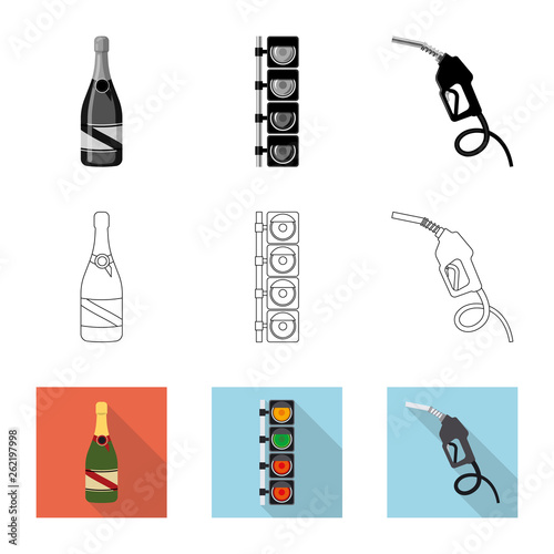 Vector design of car and rally symbol. Set of car and race vector icon for stock.