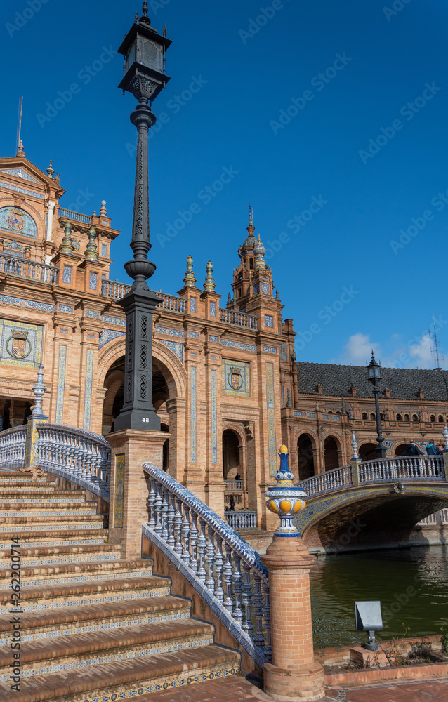 Naklejka premium Visite de Séville - Plaza de España - Place d'Espagne