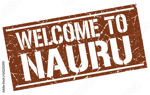welcome to Nauru stamp