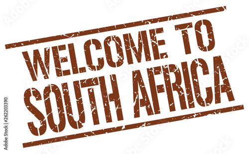 welcome to South Africa stamp