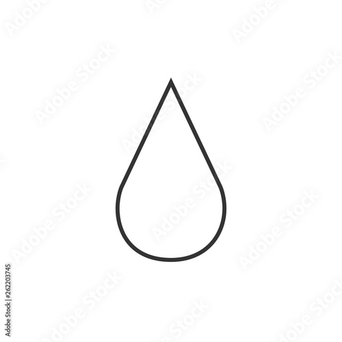 Water drop icon. Vector illustration, flat design.