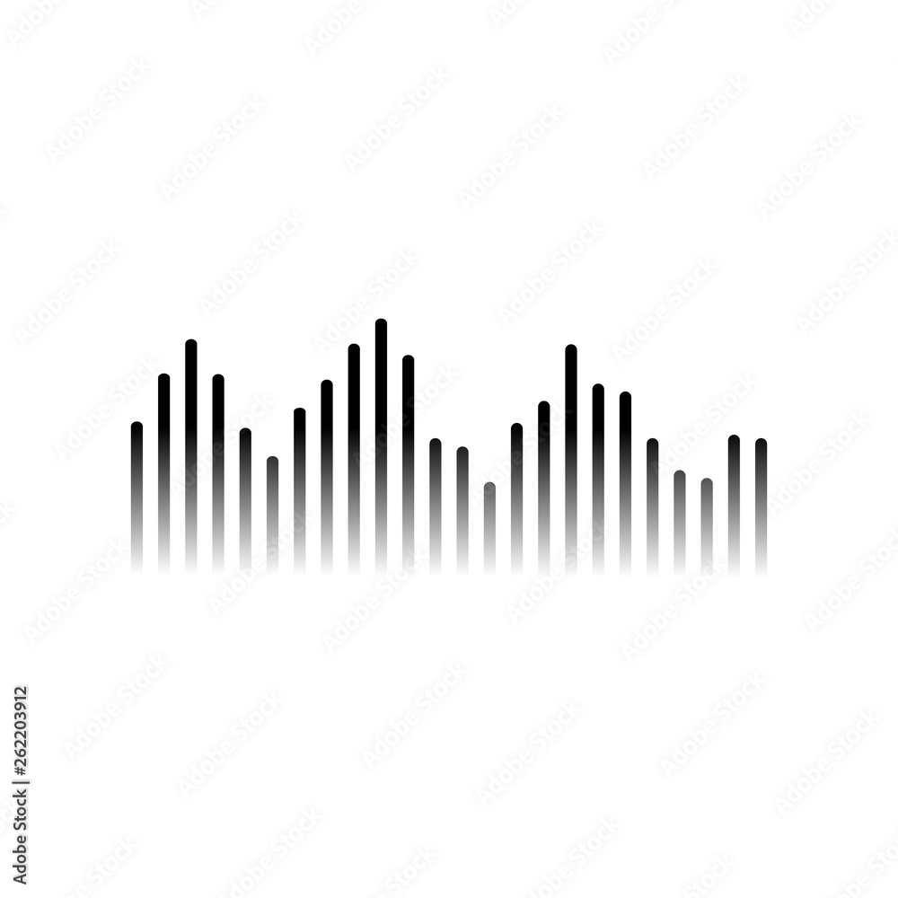 sound wave icon. Vector illustration, flat design. sound wave icon. Vector illustration, flat design.