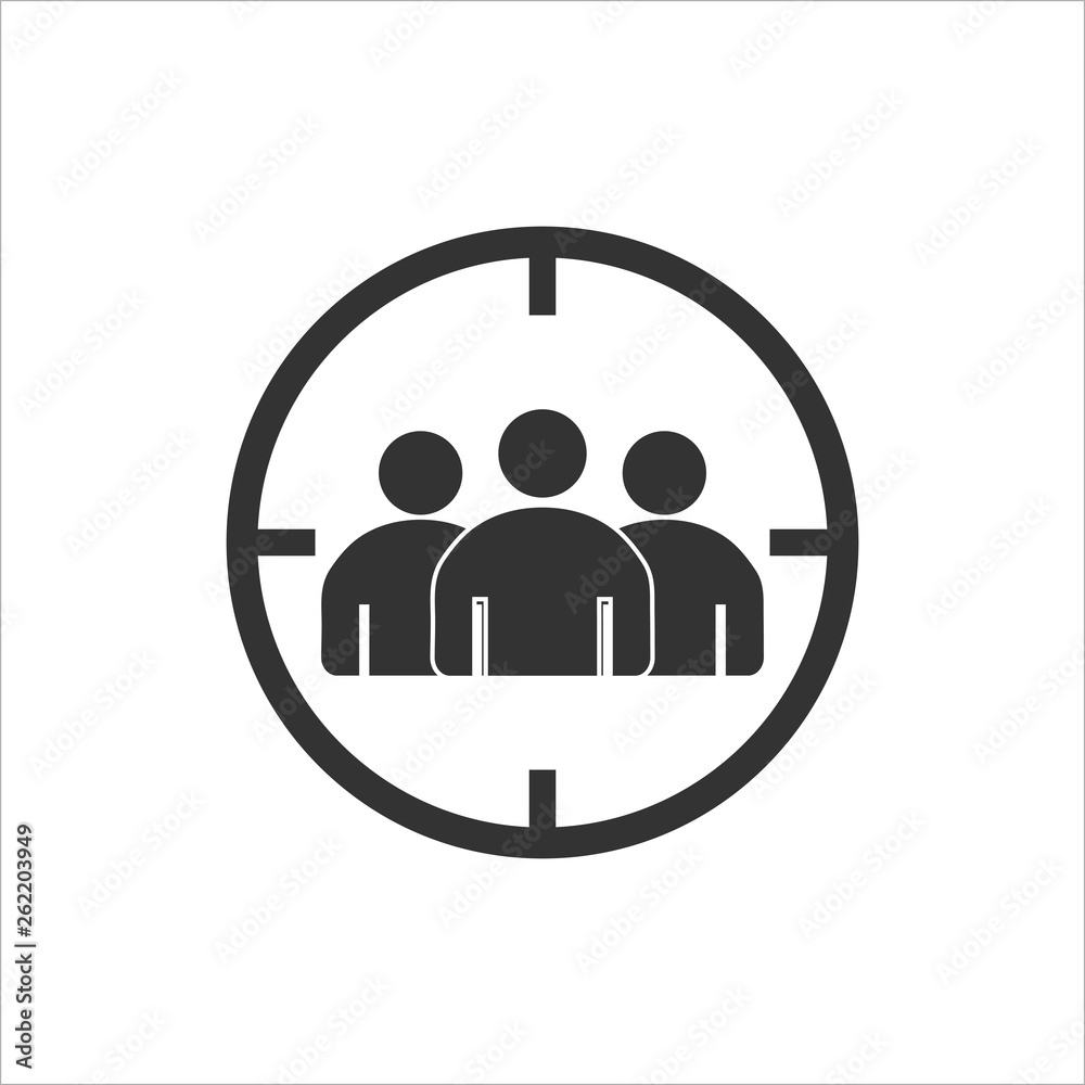 Audience, people target icon. Vector illustration, flat design. Audience, people target icon. Vector illustration, flat design.