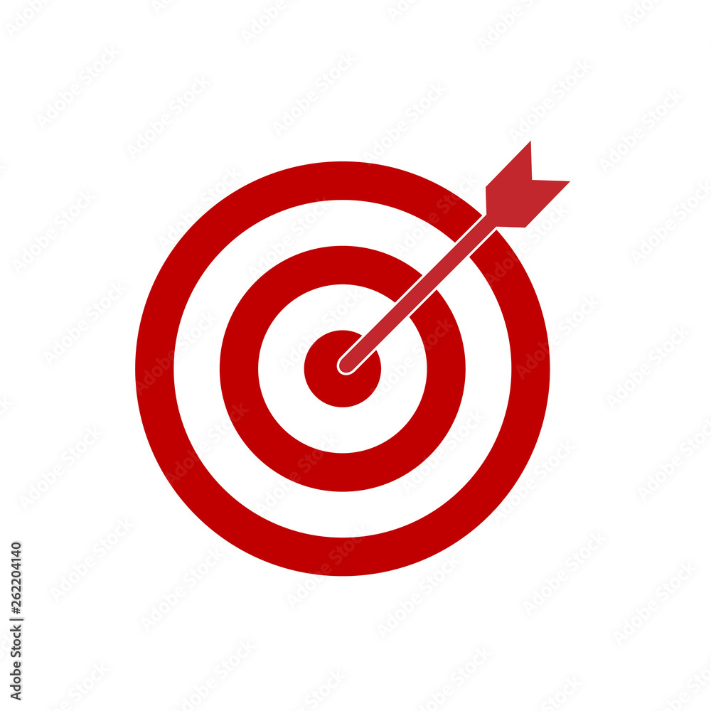 Bow, center, focus, target icon. Vector illustration, flat design. Bow, center, focus, target icon. Vector illustration, flat design.