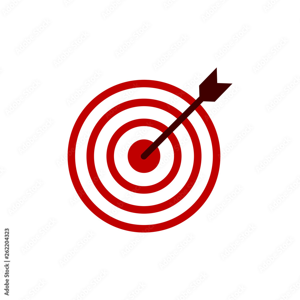 Bow, center, focus, target icon. Vector illustration, flat design. Bow, center, focus, target icon. Vector illustration, flat design.