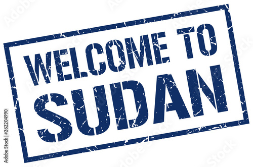welcome to Sudan stamp