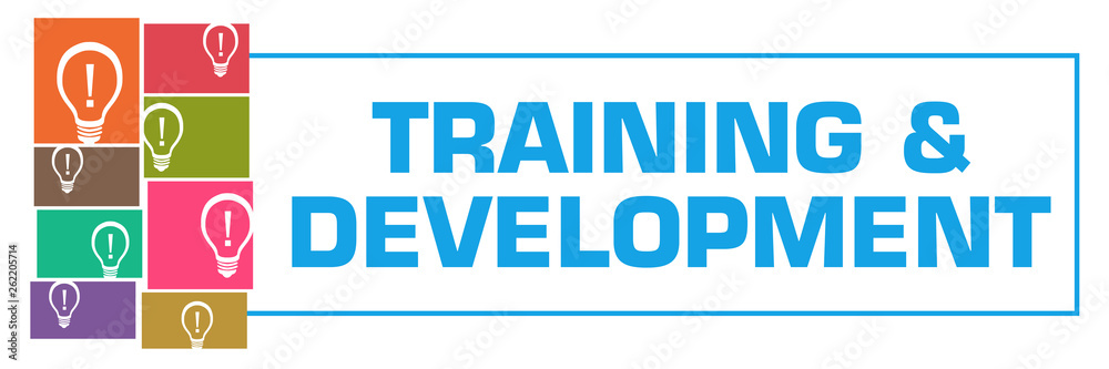 Training And Development Colorful Bulbs Grid Left Box Horizontal Training And Development Colorful Bulbs Grid Left Box Horizontal