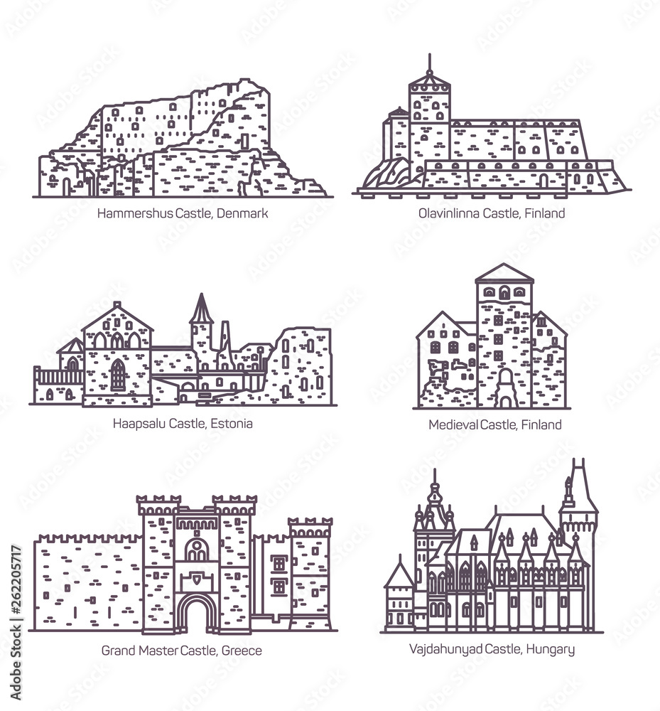 Line castles and architecture, fortress with tower