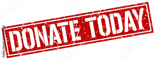 donate today square grunge stamp