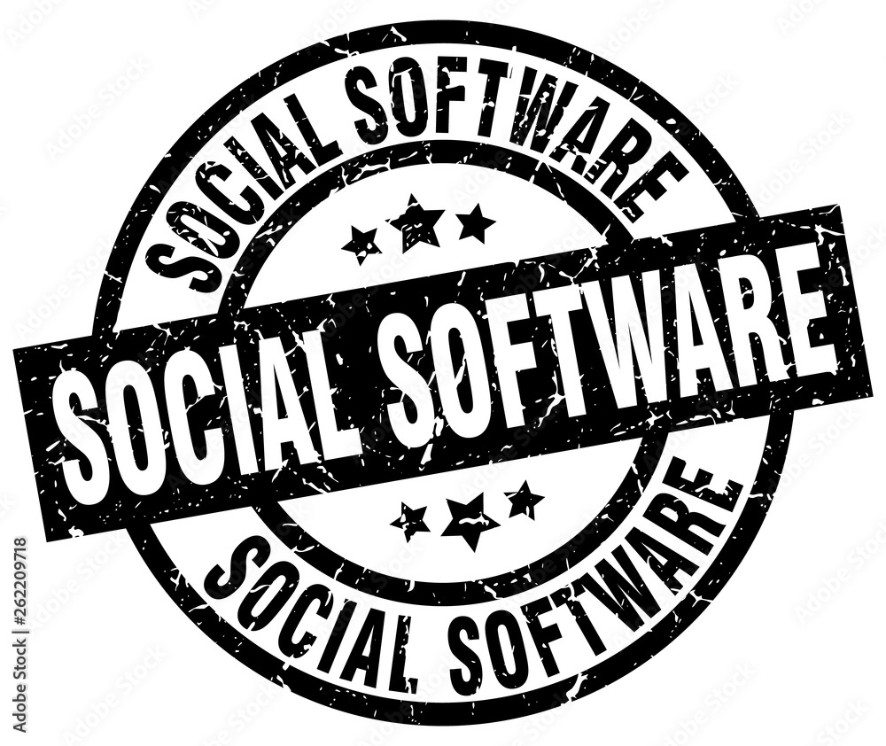 social software round grunge black stamp social software round grunge black stamp