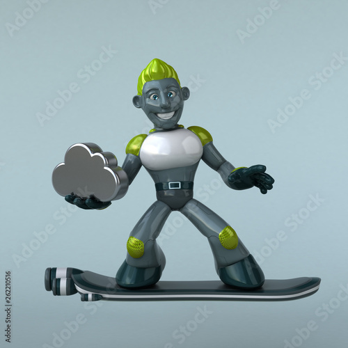 Green Robot - 3D Illustration