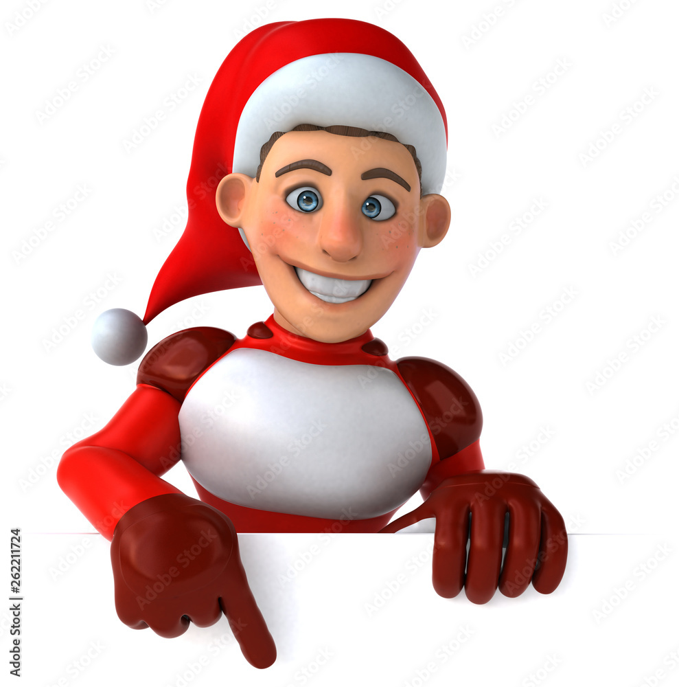 Fun super Santa Claus - 3D Illustration Fun super Santa Claus - 3D Illustration