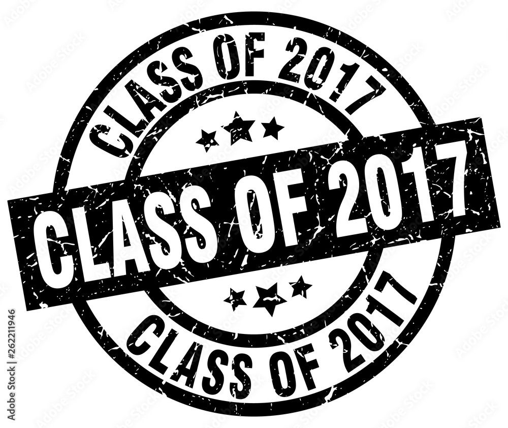 class of 2017 round grunge black stamp