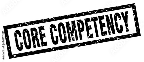 square grunge black core competency stamp