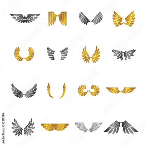 Freedom Wings emblems set. ...