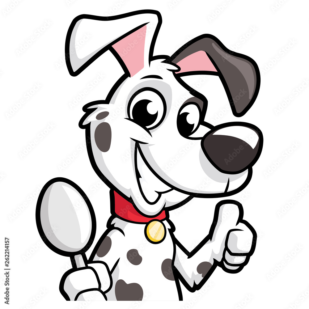Fototapeta premium Cute little dog with spoon