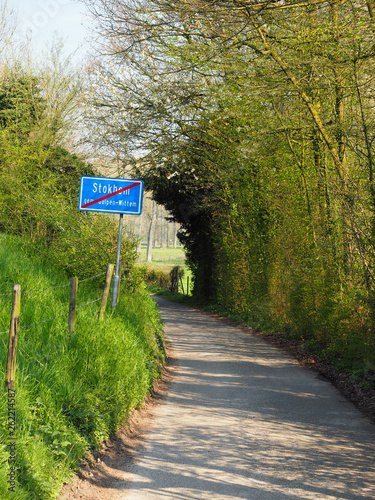 Sign of the end of the village Stokhem, Limburg, Netherlands photo