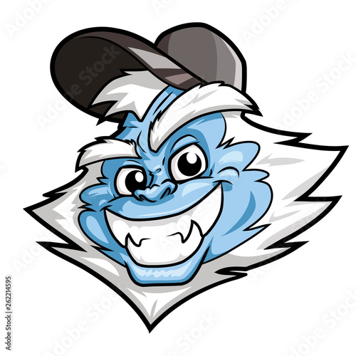 Smiling yeti head
