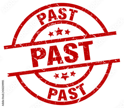 past round red grunge stamp