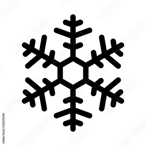 Snowflake, icon. Black. Vector illustration.