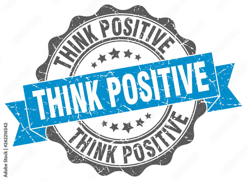 Fototapeta premium think positive stamp. sign. seal