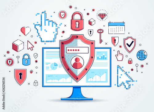 Shield over computer monito...