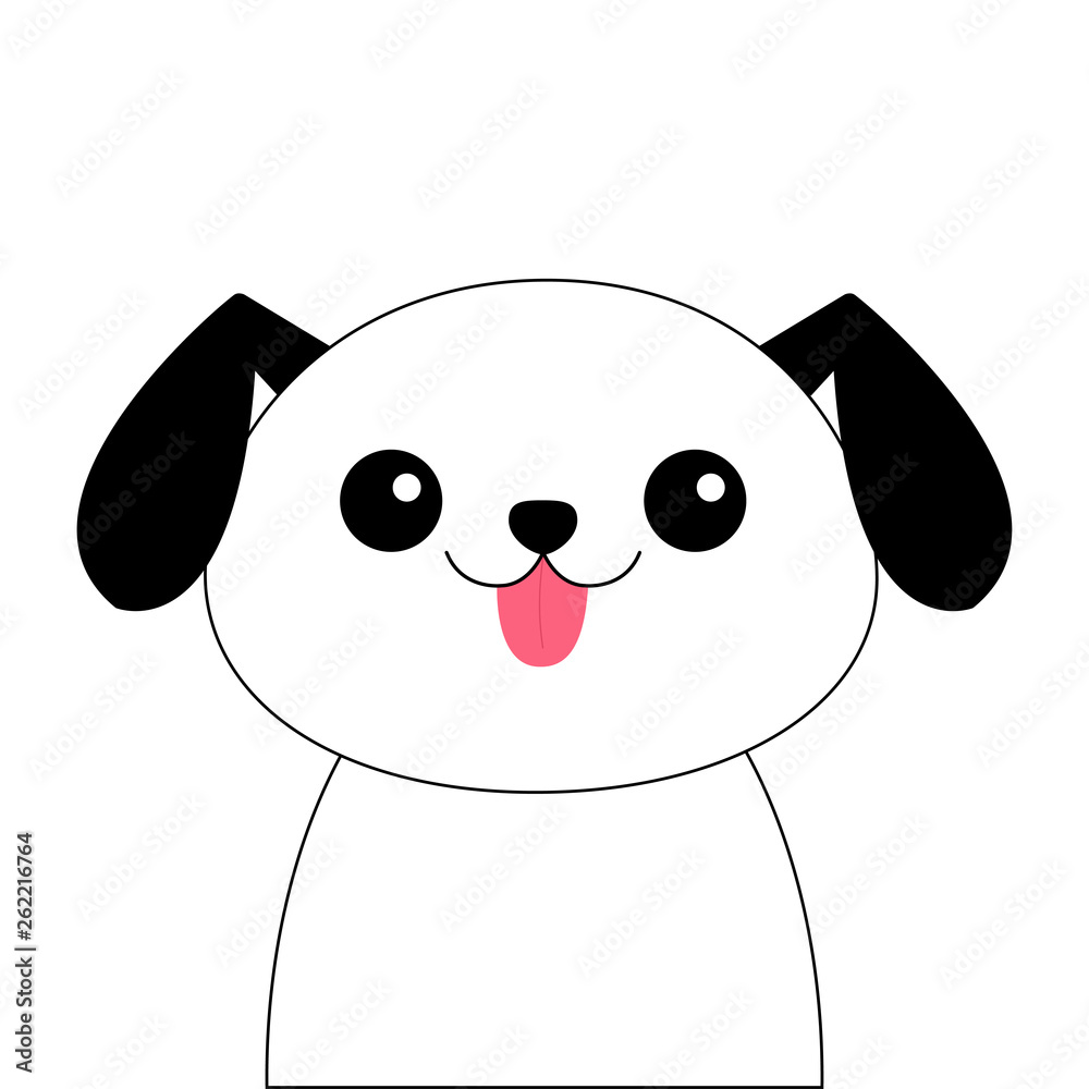 Dog contour line head face silhouette. Doodle linear sketch. Cute cartoon pooch character. Kawaii animal. Funny baby puppy. Love Greeting card Flat design White background Isolated. Dog contour line head face silhouette. Doodle linear sketch. Cute cartoon pooch character. Kawaii animal. Funny baby puppy. Love Greeting card Flat design White background Isolated.