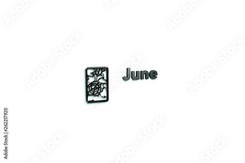 Illustration of June with dark text on light background