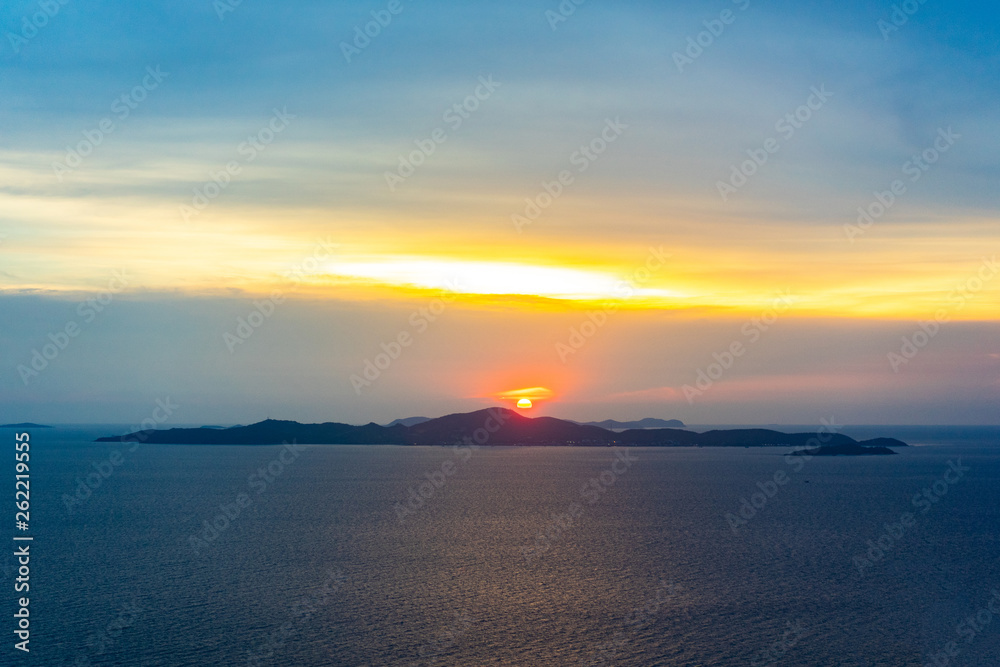 The sunset at the island in Thailand.