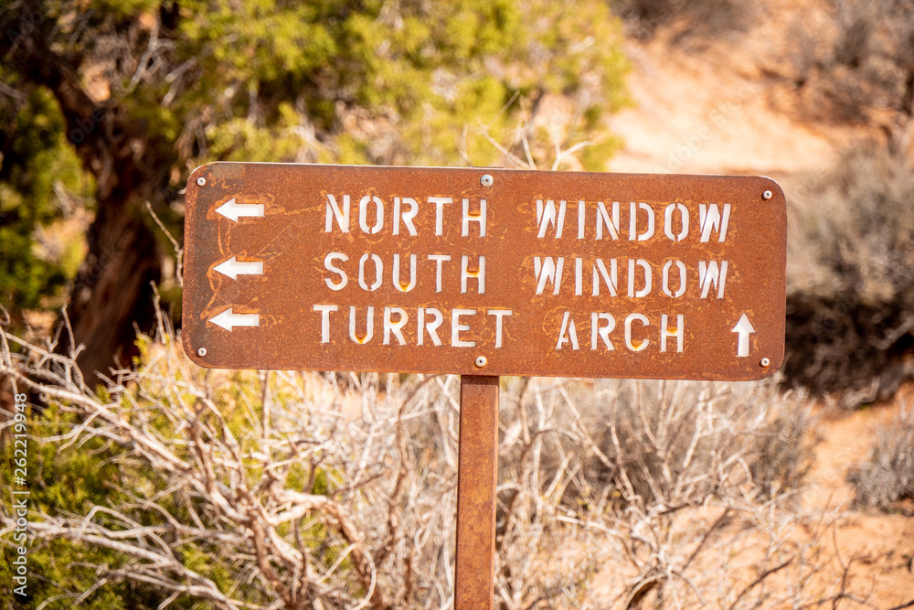 Direction signs at Arches National Park in Utah - travel photography