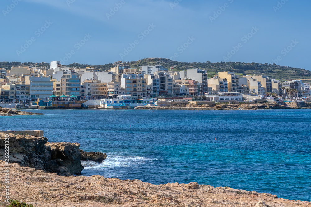 Popular tourist resort Bugibba, Malta
