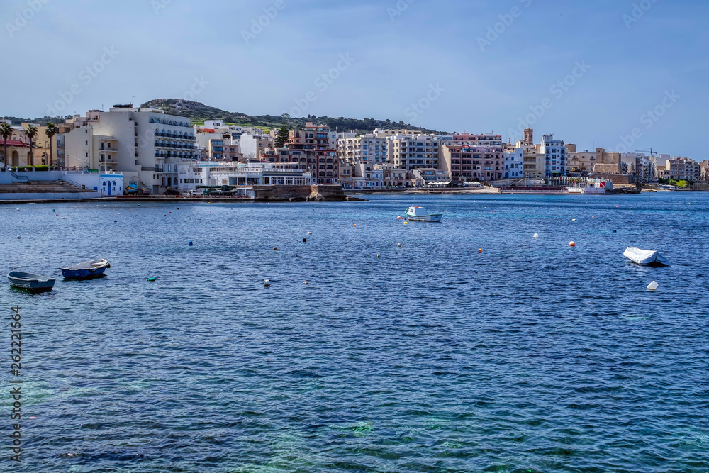 Coast of Bugibba in Malta