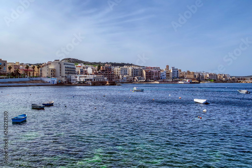 Obraz na płótnie The Harbor in Bugibba, Malta w salonie