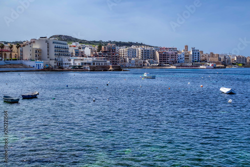 Obraz na płótnie Coast of Bugibba in Malta w salonie