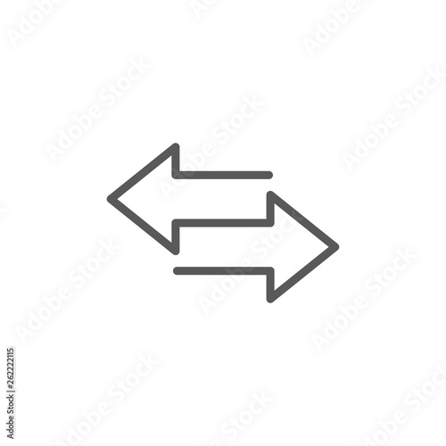 Transfer arrows outline icon. linear style sign for mobile concept and web design. Left right arrows simple line vector icon. Symbol, logo illustration. photo