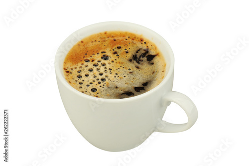Cup of coffee on white isolated background