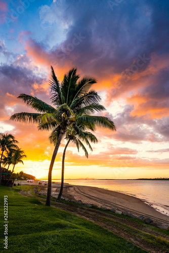 Beautiful sunset in Fiji