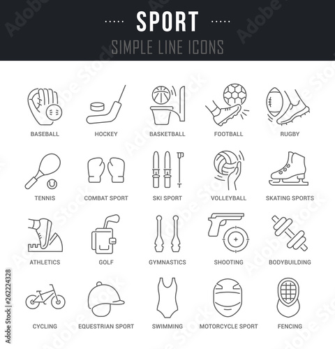 Set Vector Line Icons of Sport.